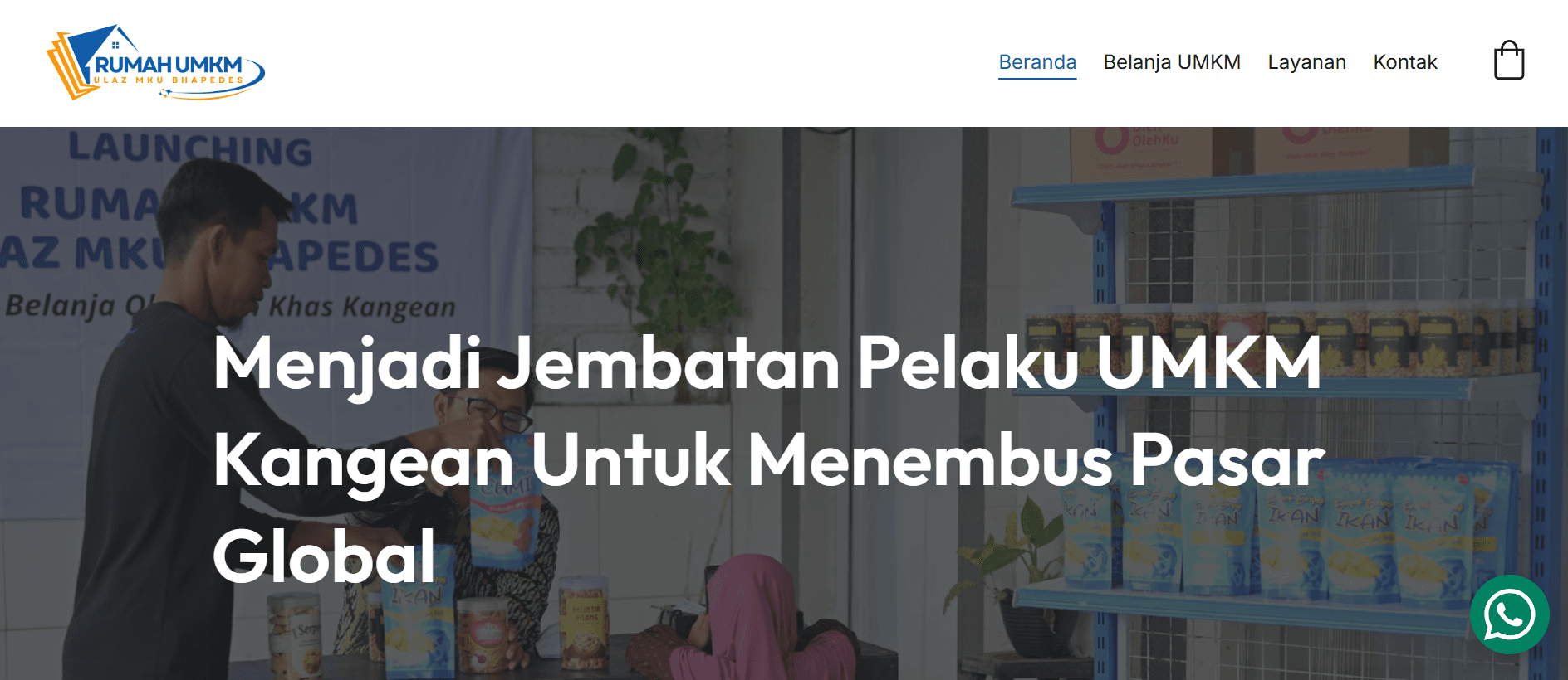 Tampilan website Rumah UMKM